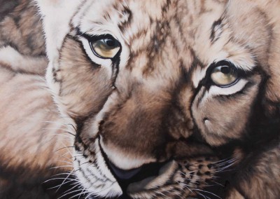 Lion cub, original oil painting by Wendy Beresford