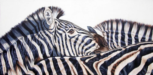 "The Herd", zebras, original oil painting by Wendy Beresford