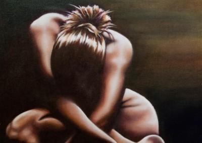 Female Nude study, original oil painting by Wendy Beresford