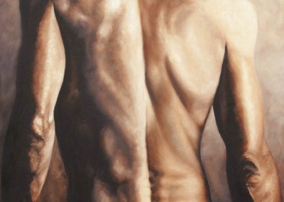Male nude study in oils by Wendy Beresford