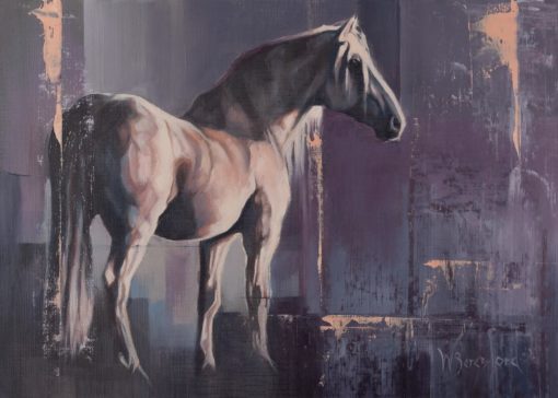 "Shadowfax", original oil painting on canvas, 250mm x 350mm, mounted and ready to frame, by Wendy Beresford