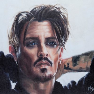 Portrait of Johnny Depp, oil on canvas, by Wendy Beresford