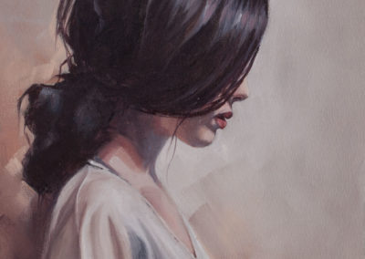 "Girl in White", oil on canvas, by Wendy Beresford