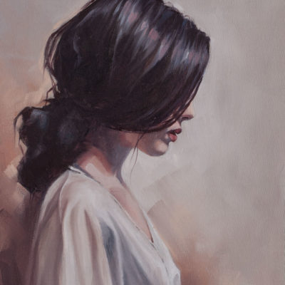 "Girl in White", oil on canvas, by Wendy Beresford