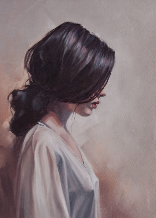 "Girl in White", oil on canvas, by Wendy Beresford