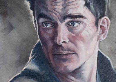 Portrait of Peter Quinn from Homeland, oil on canvas, by Wendy Beresford