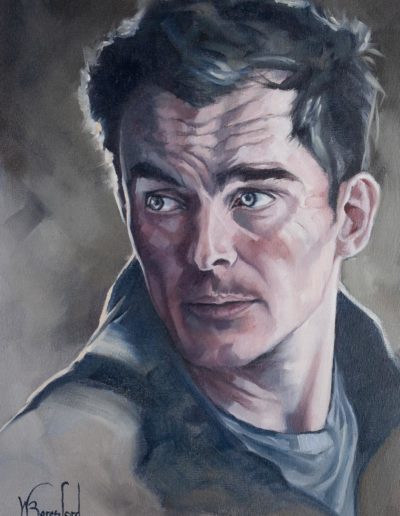 Portrait of Peter Quinn from Homeland, oil on canvas, by Wendy Beresford