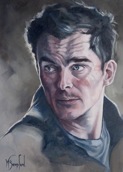 Portrait of Peter Quinn from Homeland, oil on canvas, by Wendy Beresford