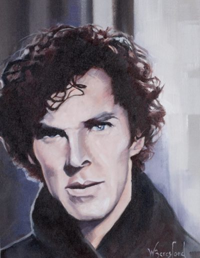 Portrait of Benedict Cumberbatch as Sherlock Holmes, oil on canvas, by Wendy Beresford