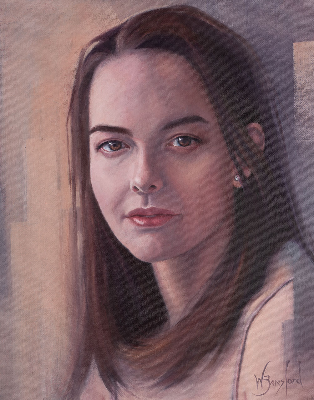 Portrait of girl, oil on canvas, by Wendy Beresford