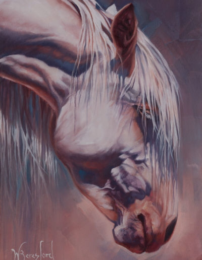 "Being", oil painting of Arizona wild horse by Wendy Beresford. Photo reference by Robert Rinsem