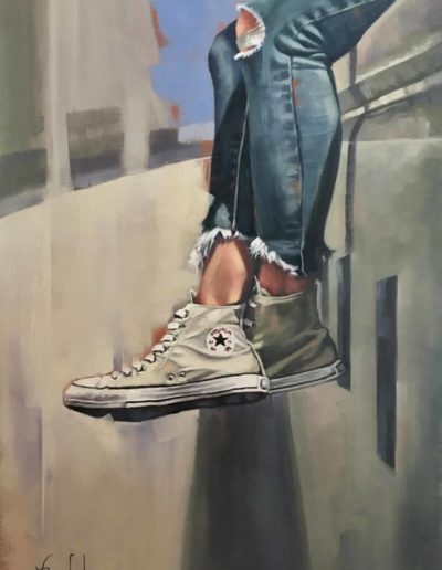 "Drop the Pilot", original oil painting by Wendy Beresford